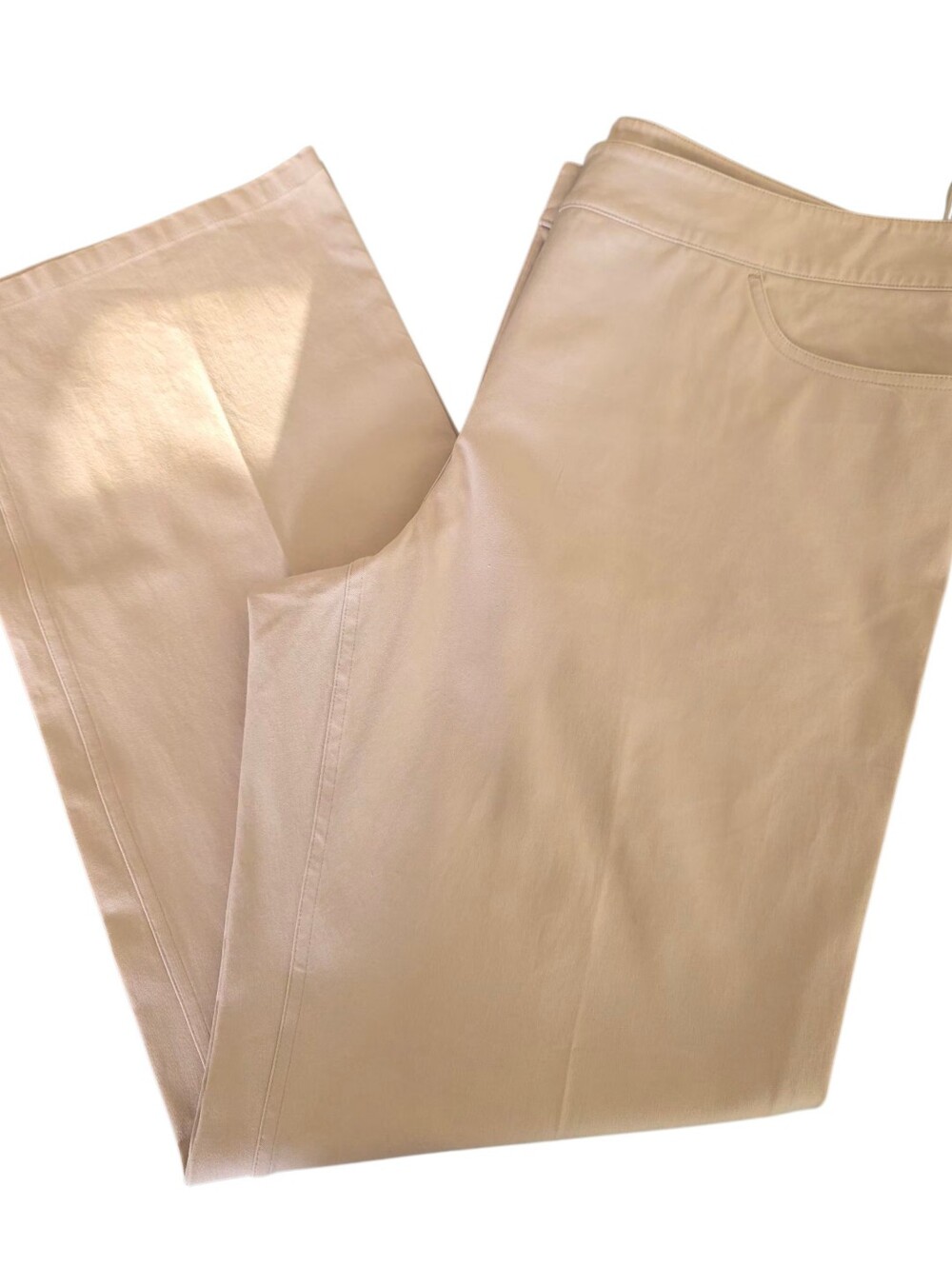 Eileen Fisher Neutral Cream-Tone Denim Pants Size Large